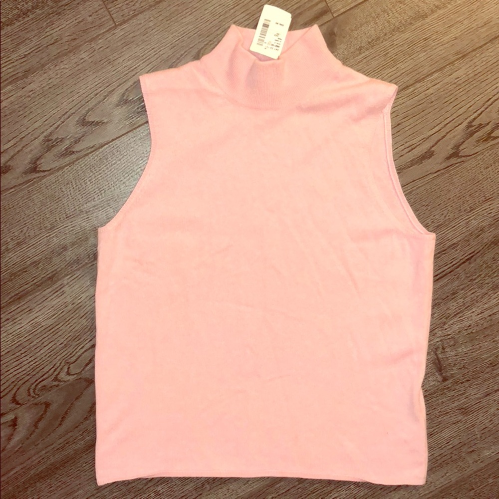 NWT SAKS FIFTH AVENUE Pink Cashmere Sweater Tank L